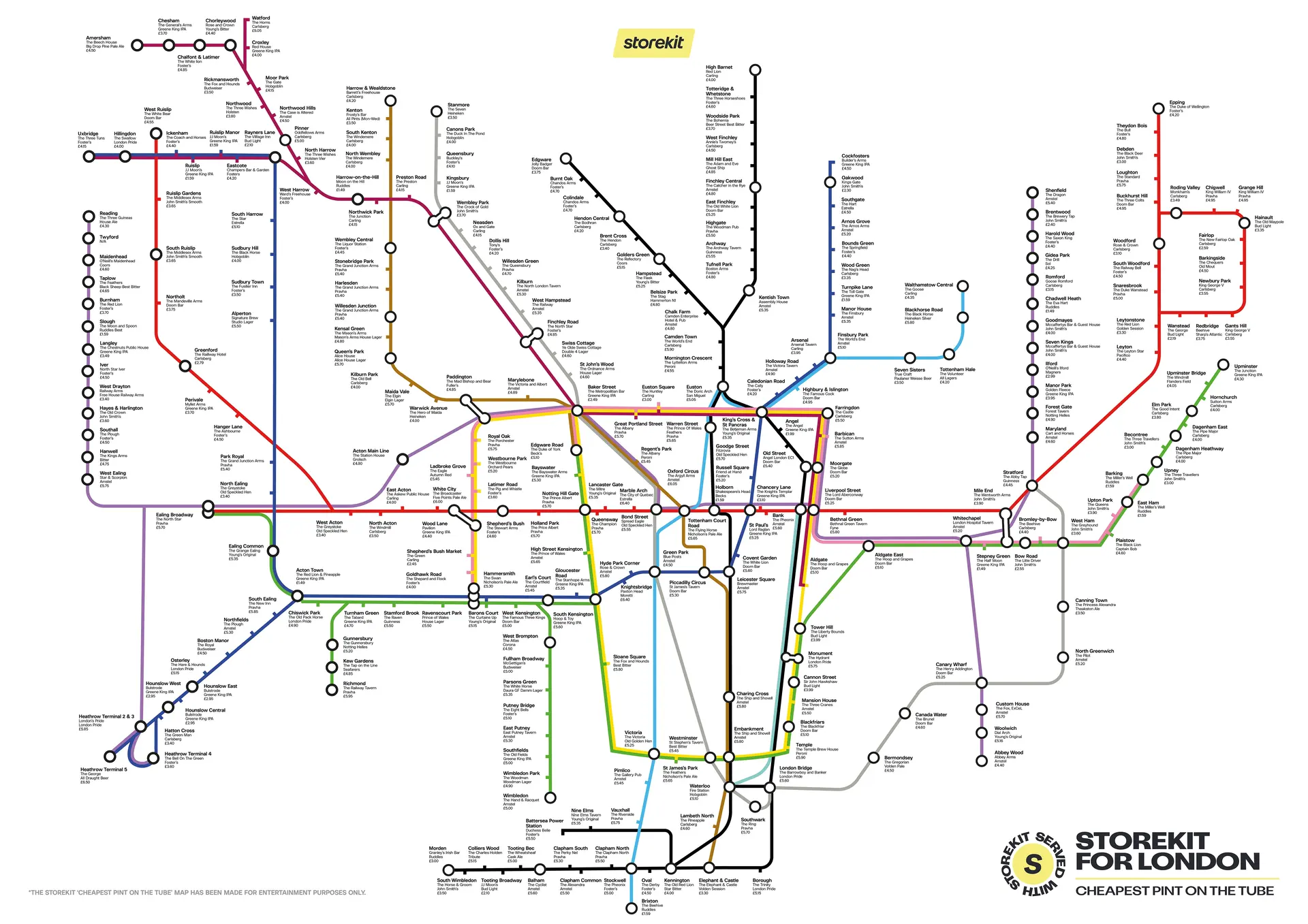 The cheapest pint near every London tube station: the 2022 map