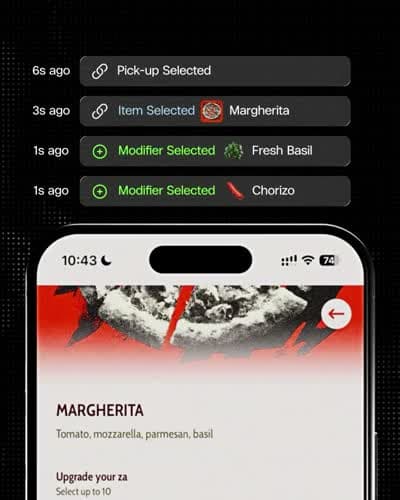 A guest ordering from a Storekit QR menu at the table